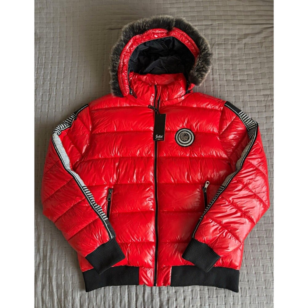 Switch Remarkable Red Puffer Jacket 3XL Faux Fur Hood Bubble Coat Winter